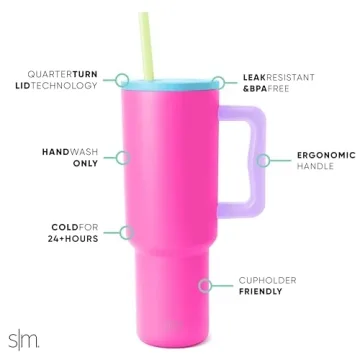 40 oz Insulated Tumbler with Handle & Straw Lid