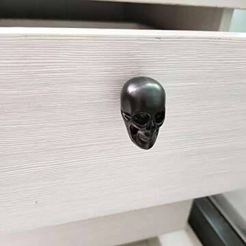 JfwuHap Black Skull Cabinet Knobs for Unique Decor