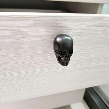 JfwuHap Black Skull Cabinet Knobs for Unique Decor
