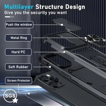 Janmitta iPhone 14 & 13 Case with Kickstand and Protector
