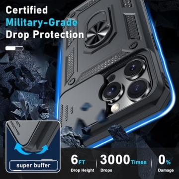 Janmitta iPhone 14 & 13 Case with Kickstand and Protector