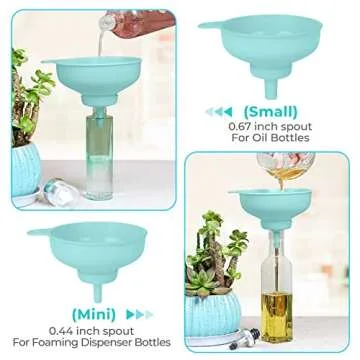 Pisol Wide Mouth Stainless Steel Funnel + Food Grade Plastic Cooking Canning Funnel