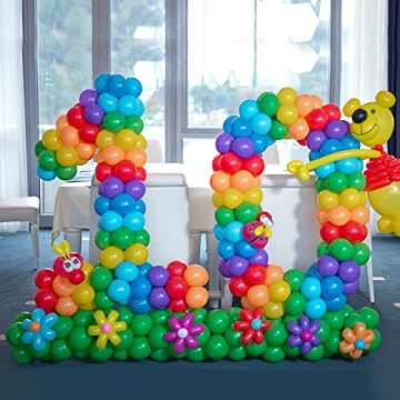 Holicolor 150pcs Balloons 5 Inch 12 Assorted Colors Rainbow Latex Balloons for Party Birthday Baby Shower Anniversary Festival Arch Garland Decoration