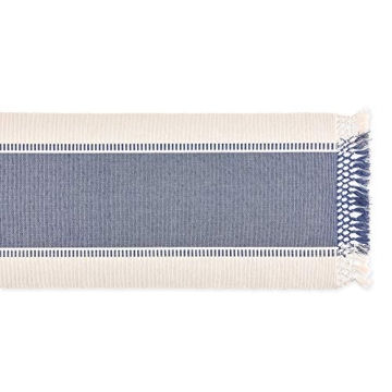 DII Dobby Stripe Woven Table Runner French Blue 13x72-inch