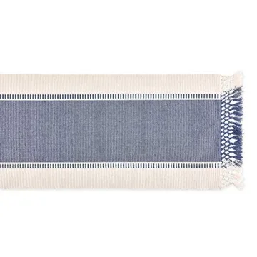 DII Dobby Stripe Woven Table Runner French Blue 13x72-inch