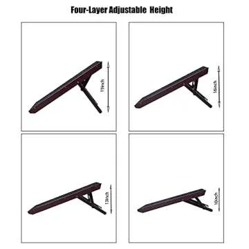 MEWANG 19" Tall Adjustable Pet Ramp - Wooden Folding Portable Dog & Cat Ramp Perfect for Bed and Car - Non Slip Carpet Surface 4 Levels Height Adjustable Ramp Up to 90 Pounds - Small Dog Use Only