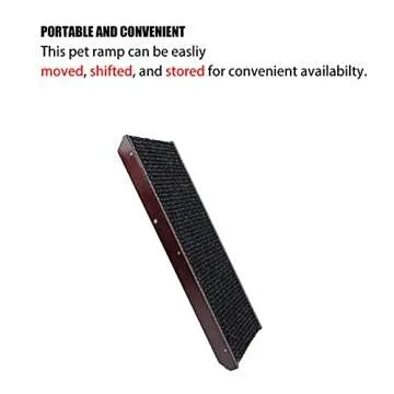 MEWANG 19" Tall Adjustable Pet Ramp - Wooden Folding Portable Dog & Cat Ramp Perfect for Bed and Car - Non Slip Carpet Surface 4 Levels Height Adjustable Ramp Up to 90 Pounds - Small Dog Use Only