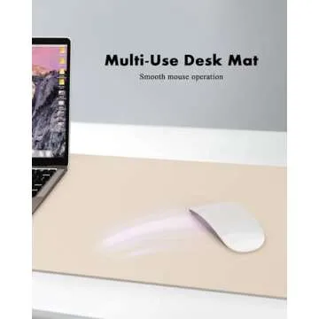 YSAGi Double-Sided Desk Pad, 23.6"x13.7" Leather Desk Mat, Eco Cork Desk Pad Protector, Large Mouse Pad for Desk, Waterproof Desk Blotter Pad, Desk Writing Pad for Office Work/Home(Beige/Cork)