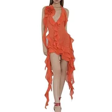 Sexy Tube Top Dress for Women - Floral Tassel Design