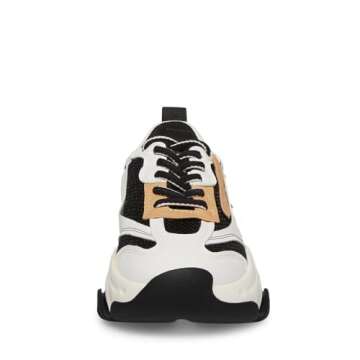 Steve Madden Women's Possession Sneaker, Black/Tan, 9.5