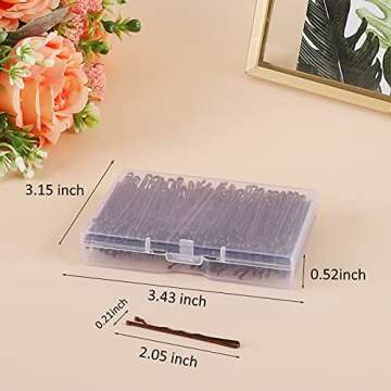 Laicky Bobby Pins, 200Count Brown Hair Pins Hairpins with Box for Women Lady Girls Kids Hair Pin Inv...