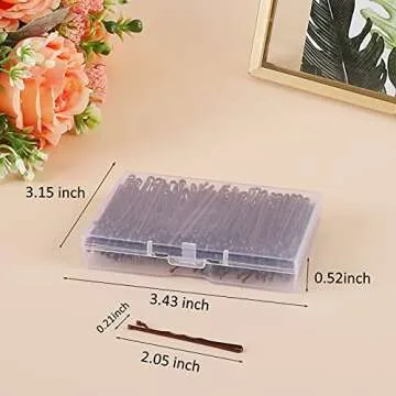 Laicky Bobby Pins, 200Count Brown Hair Pins Hairpins with Box for Women Lady Girls Kids Hair Pin Inv...