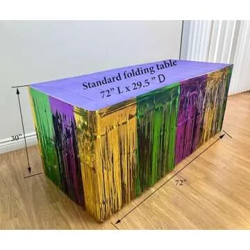 Mardi Gras Metallic Fringe Table Skirts - Vibrant Decor