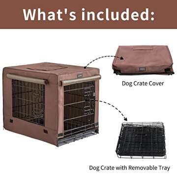 DONORO Dog Crates Kit for Small Size Dogs Indoor with Dog Crate Cover, Double Door Dog Kennels & Hou...