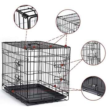 DONORO 30-Inch Dog Crate Kit with Cover for Puppies