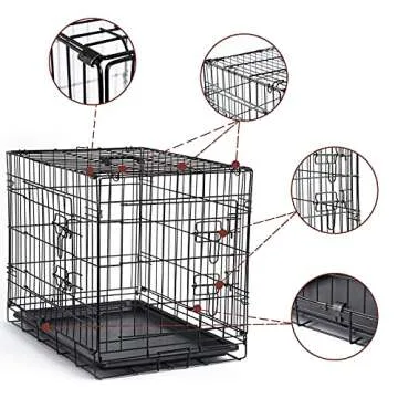 DONORO 30-Inch Dog Crate Kit with Cover for Puppies