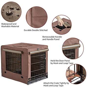 DONORO 30-Inch Dog Crate Kit with Cover for Puppies
