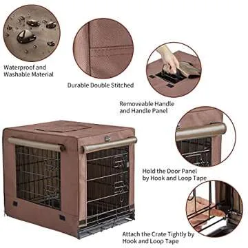 DONORO 30-Inch Dog Crate Kit with Cover for Puppies