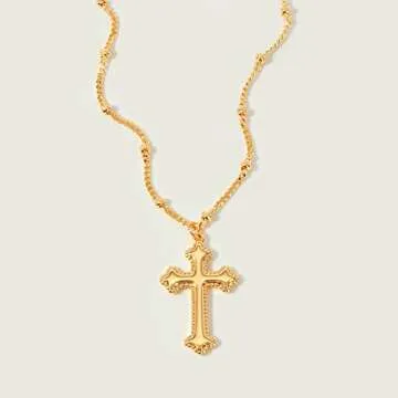 MEVECCO Gold Dainty Cross Necklace 18K Plated Jewelry