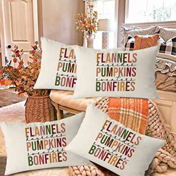 GAGEC Fall Pumpkin Pillow Covers 12x20 Inch - Autumn Harvest Decorative Cushion Cases