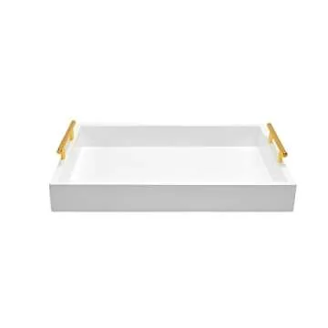 Versatile White 16x12 Serving Tray with Handles