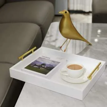 Versatile White 16x12 Serving Tray with Handles