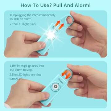 The Original Personal Safety Alarm for Womenn by Women– Loud Siren Birdie Sound, Strobe SOS LED Li...