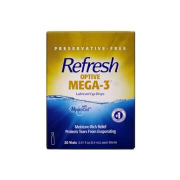 Refresh Optive Mega-3 Lubricant Eye Drops - 30 Single-Use Vials (Pack of 2)