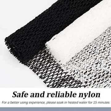 2 Pieces African Net Sponge Exfoliating Net African Body Scrubber Bath Rag Washcloth Towel Shower Body Back Scrubber Skin Smoother for Daily Use or Stocking Stuffer (Black, White)