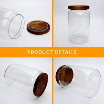 Airtight Glass Jars with Wooden Lids for Fresh Food Storage