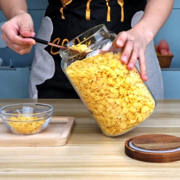 Airtight Glass Jars with Wooden Lids for Fresh Food Storage
