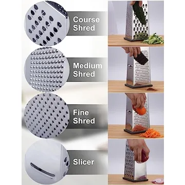 Kaishun Cheese Grater - Stainless Steel 4-Sided Slicer