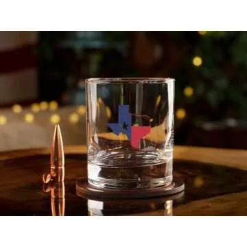 Texas Flag - Old Fashioned Whiskey Rocks Bourbon Glass - 10 oz capacity