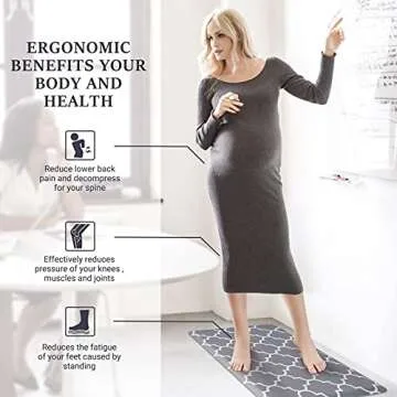 WISELIFE Kitchen Mat and Rugs Cushioned Anti-Fatigue,17.3"x 28",Non Slip Waterproof Ergonomic Comfort Mat for Kitchen, Floor Home, Office, Sink, Laundry, Grey