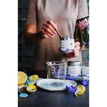 Ancient Choice - Blue Matcha (50 grams) | Butterfly Pea Flower Powder Tea | Medium Grind | Sun-dried in Thailand | Non-GMO | No Plastic | Non-Plastic Packaging | Gourmet Superfood