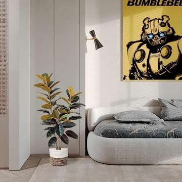 BESAMENATURE 47" Artificial Rubber Tree Plant - Ficus Tree - Faux Tropical Tree for Home Office Decoration, Red, with Cotton Rope Basket