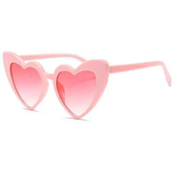 Trendy Heart Shaped Sunglasses - Retro Cat Eye Style Pink