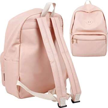 Copi Women's Simple Design Unisex Fashion Casual Daypacks School Backpacks Pink