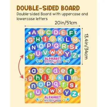 JoyCat Mystery Alphabet Box for Kids 26 PCS Letters Sorting Matching Game Activities Letter Sounds Fine Motor Learning Toys for Preschool Kindergarten Classroom Present for 3+ Years Kids Toddlers
