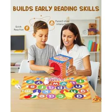 JoyCat Mystery Alphabet Box for Kids 26 PCS Letters Sorting Matching Game Activities Letter Sounds Fine Motor Learning Toys for Preschool Kindergarten Classroom Present for 3+ Years Kids Toddlers