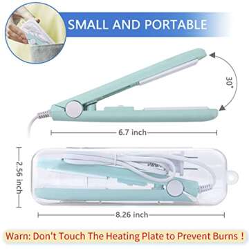 Mini Bag Re-Sealer for Food Storage - Handheld Heat Sealer for Chips, Foil Bags, Mylar Bags, Color Street Nails with Storage Case - Mint