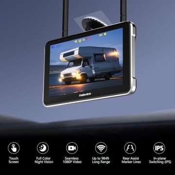 Haloview BT7 Touch RV Backup Camera Wireless 2.4G Digita FHD 1080P DVR Rearview Full-Color Night Vision Cam and 7" Touch Screen Monitor System for RV,Truck,Trailer,Truck,Camper,Van,Pickup