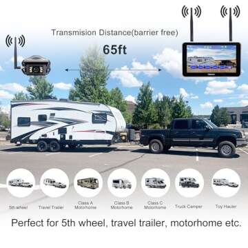 Haloview BT7 Touch RV Backup Camera Wireless 2.4G Digita FHD 1080P DVR Rearview Full-Color Night Vision Cam and 7" Touch Screen Monitor System for RV,Truck,Trailer,Truck,Camper,Van,Pickup