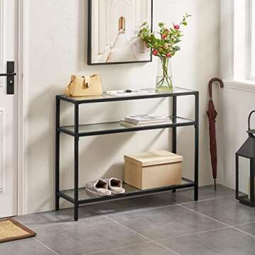 Yaheetech 39.5" Console Table with 3 Storage Shelves, Elegant Design for Home & Office