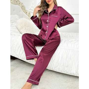 LecGee Couples Matching Pajamas Set Elegant Silky Loungewear