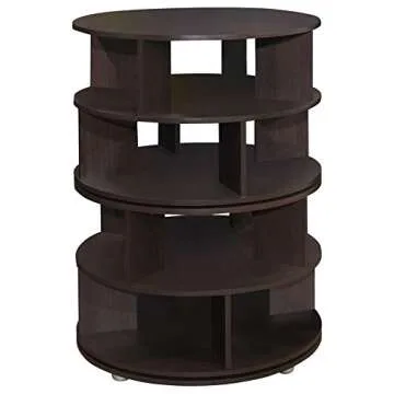 KB Designs Revolving 16 Pair Shoe Rack Storage Organizer - Chocolate