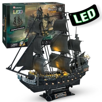 3D Puzzles for Adults Home Decor Pirate Ship Gifts for Men Women Model Kits Brain Teaser Puzzles for...