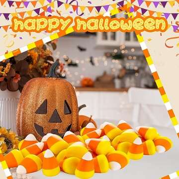 Deekin 60 Pcs Candy Corn Stress Toys Bulk 2.2 Inch Mini Squeezy Toys Novelty Halloween Stress Balls ...