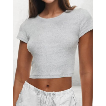 Chic Ribbed Cotton Crop Top for Stylish Summer Wear