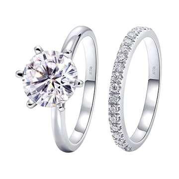 Kardy Luxury Oval Cut 7ct Moissanite Solid 10K/14K/18K White Gold Wedding Engagement Solitaire Ring ...